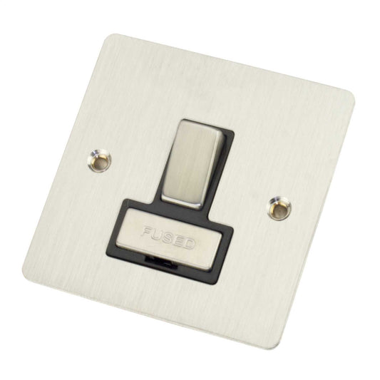 Scolmore Click Define 13A DP Switched Fused Spur Black Insert Stainless Steel