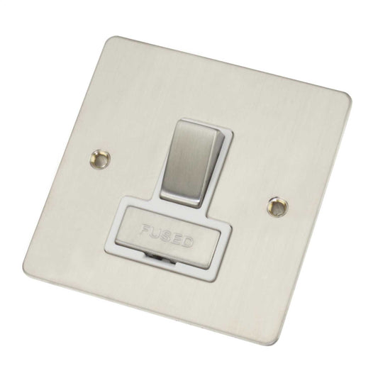 Scolmore Click Define 13A DP Switched Fused Spur White Insert Stainless Steel