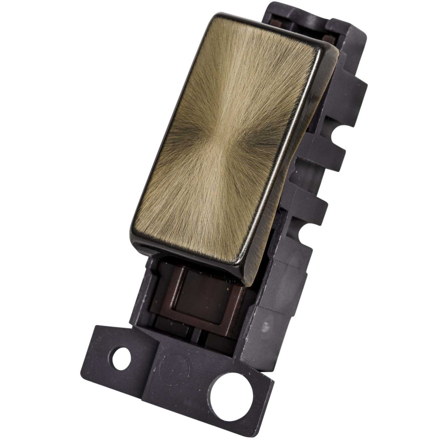 Scolmore Click Mini Grid 10A Double Pole Switch Module Antique Brass