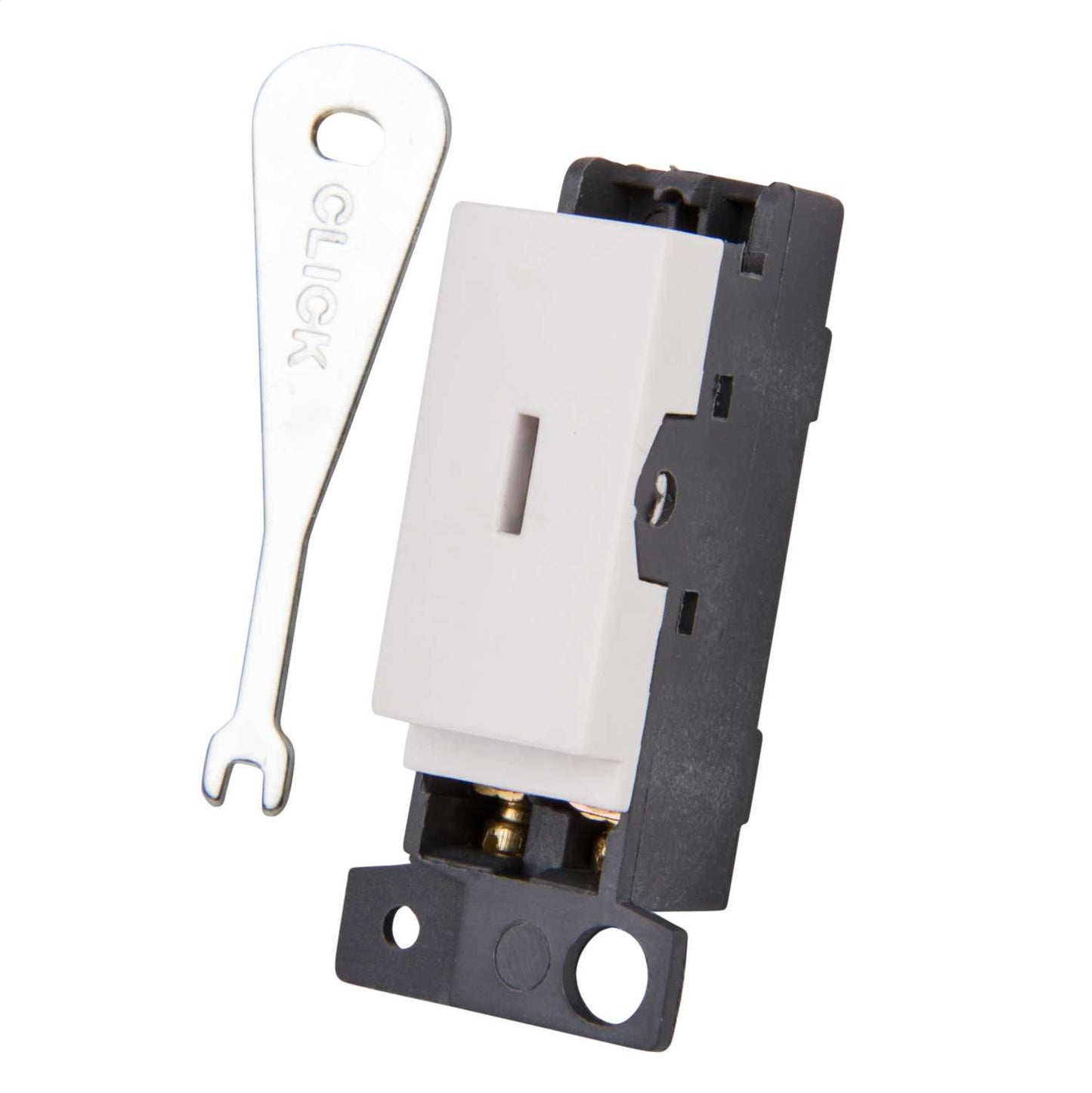 Scolmore Click Mini Grid 10A 2 Way Key Switch Module Polar White
