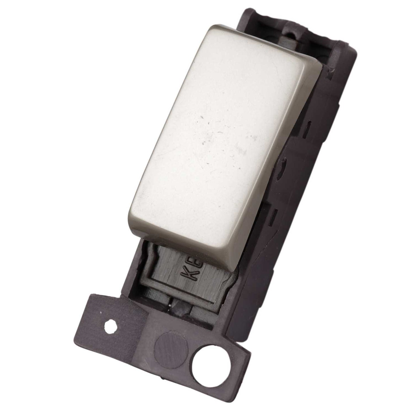 Scolmore Click Mini Grid 10A Double Pole Switch Module Pearl Nickel