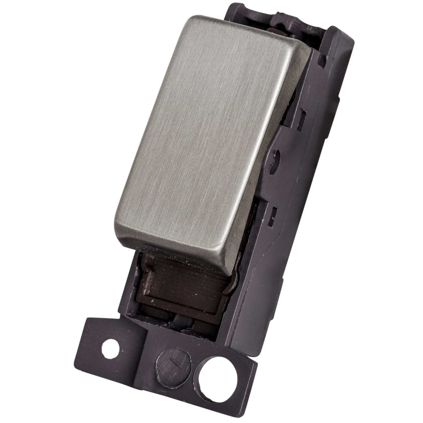 Scolmore Click Mini Grid 10A Double Pole Switch Module Stainless Steel