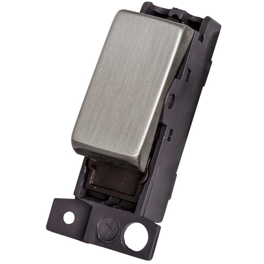 Scolmore Click Mini Grid 10A Double Pole Switch Module Stainless Steel