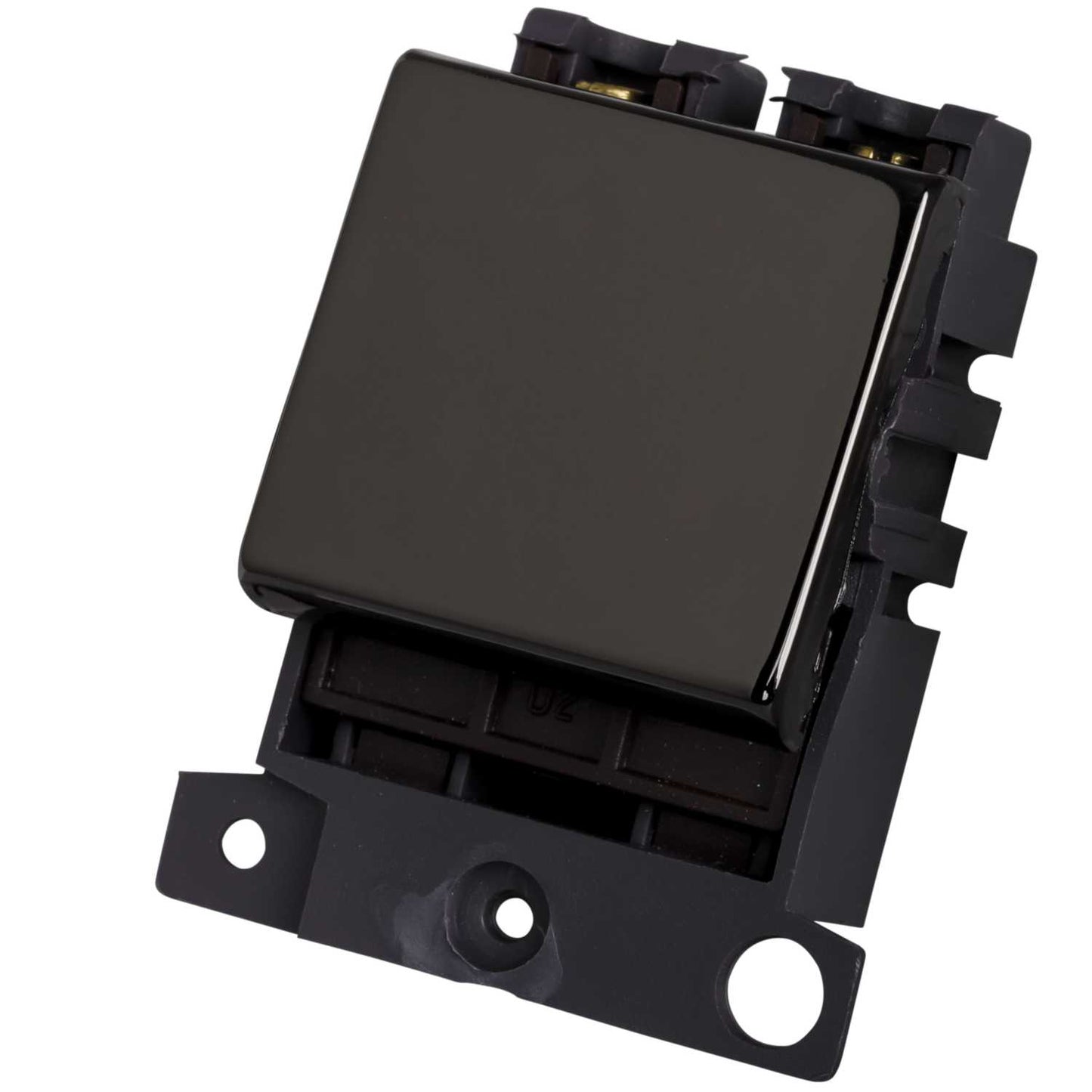 Scolmore Click Mini Grid 20A Double Pole Switch Module Black Nickel