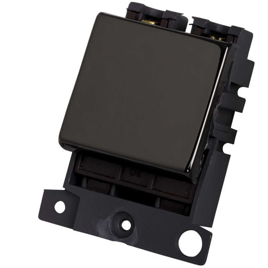 Scolmore Click Mini Grid 20A Double Pole Switch Module Black Nickel