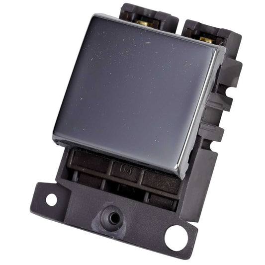 Scolmore Click Mini Grid 20A Double Pole Switch Module Polished Chrome