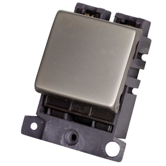 Scolmore Click Mini Grid 20A Double Pole Switch Module Pearl Nickel