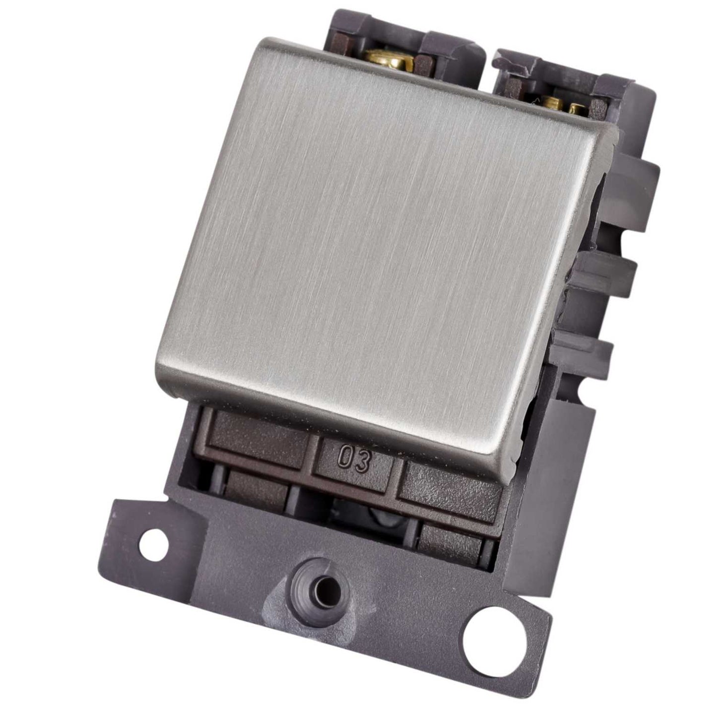 Scolmore Click Mini Grid 20A Double Pole Switch Module Stainless Steel