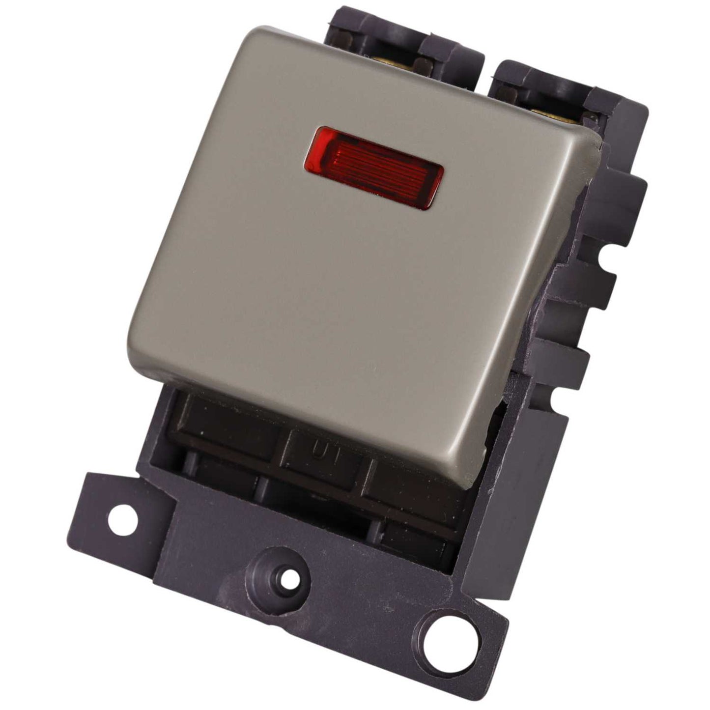 Scolmore Click Mini Grid 20A Double Pole Switch Module with Neon Pearl Nickel