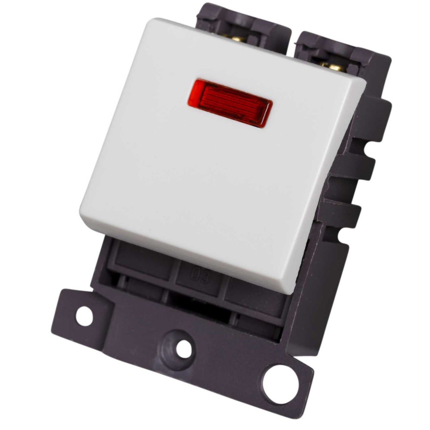 Scolmore Click Mini Grid 20A Double Pole Switch Module with Neon White