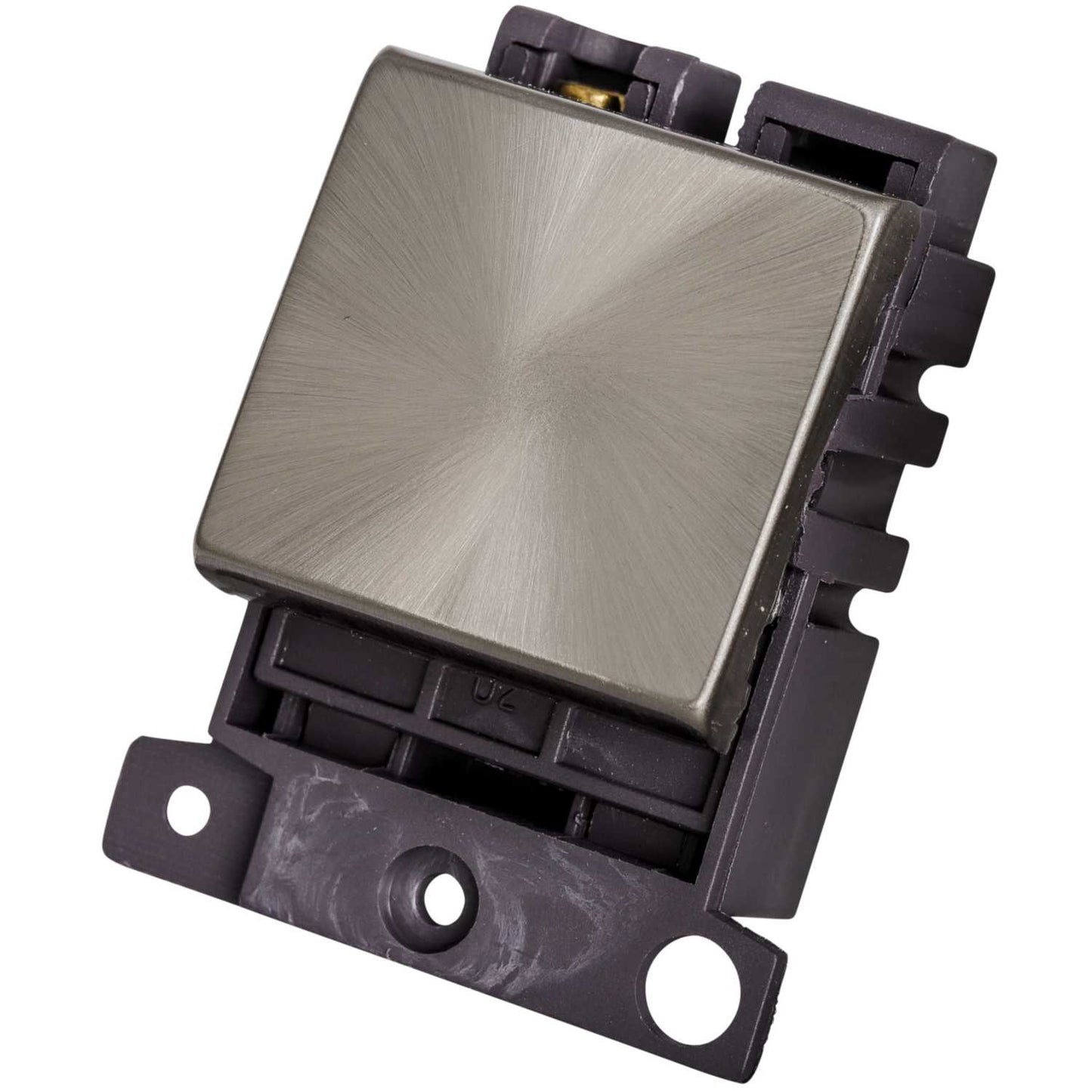 Scolmore Click Mini Grid 20A 2 Way Switch Module Brushed Steel