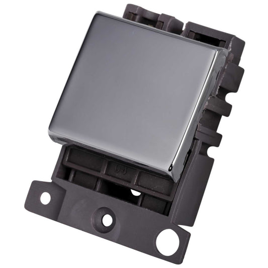Scolmore Click Mini Grid 20A 2 Way Switch Module Polished Chrome