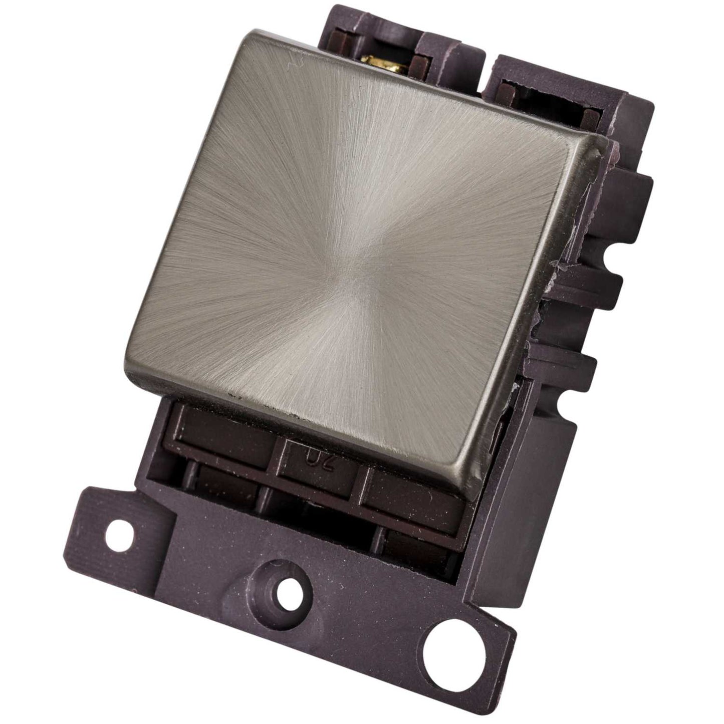 Scolmore Click Mini Grid 20A 2 Way Switch Module Satin Chrome