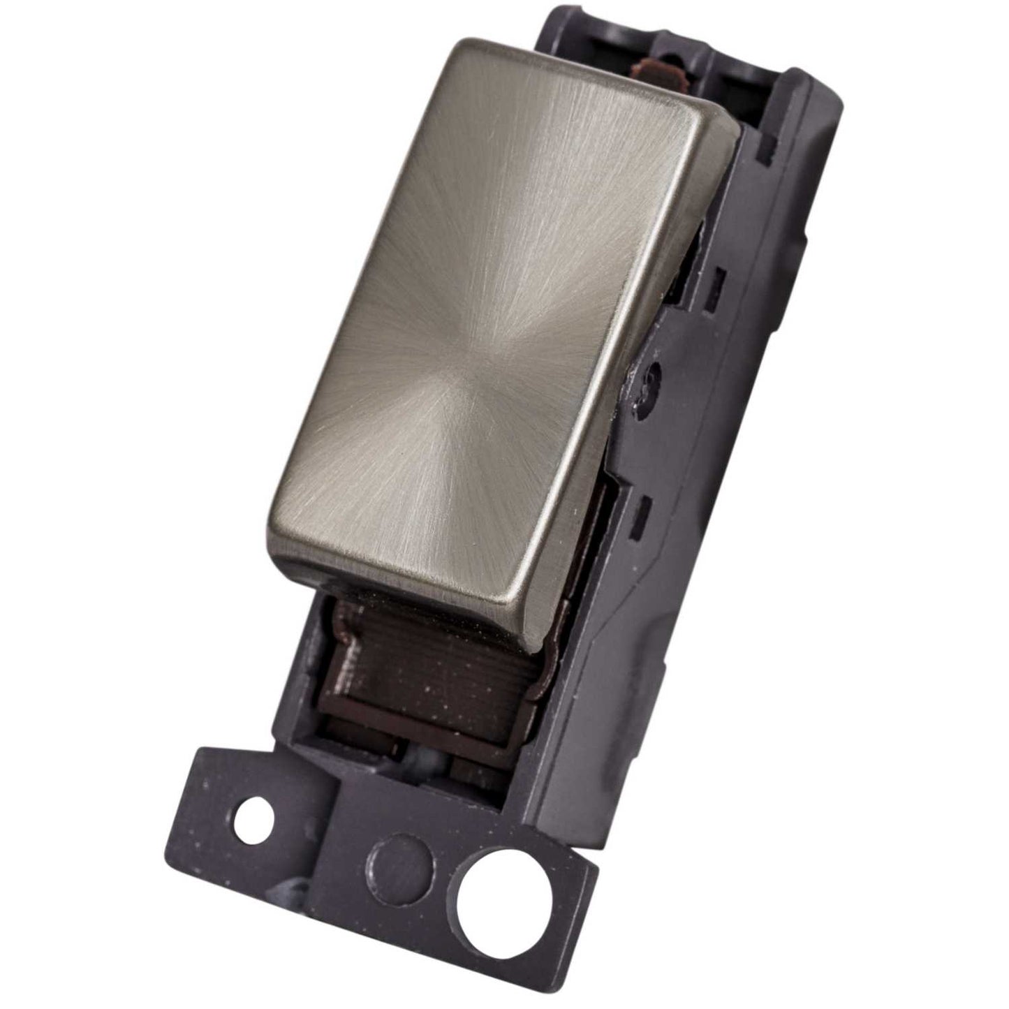 Scolmore Click Mini Grid 10A Intermediate Switch Module Brushed Steel