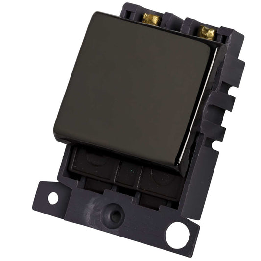 Scolmore Click Mini Grid 32A Double Pole Switch Module Black Nickel