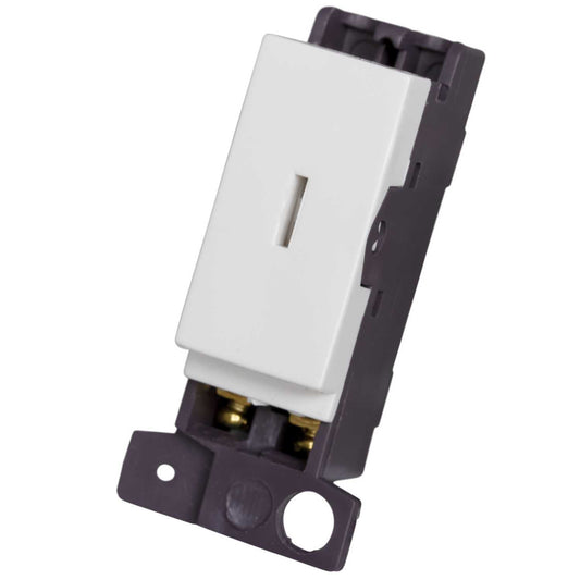 Scolmore Click Mini Grid 13A Double Pole Key Switch Module White