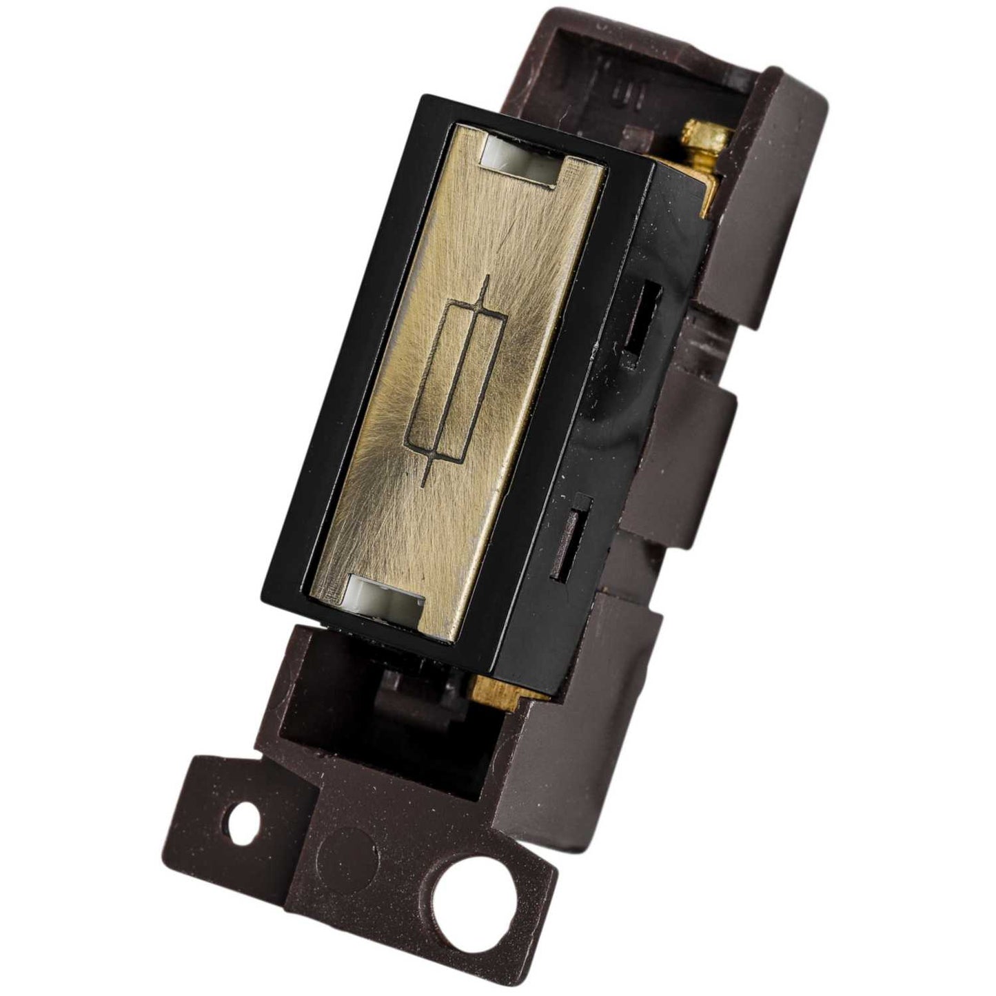 Scolmore Click Mini Grid 13A Fuse Unit Black Insert Antique Brass