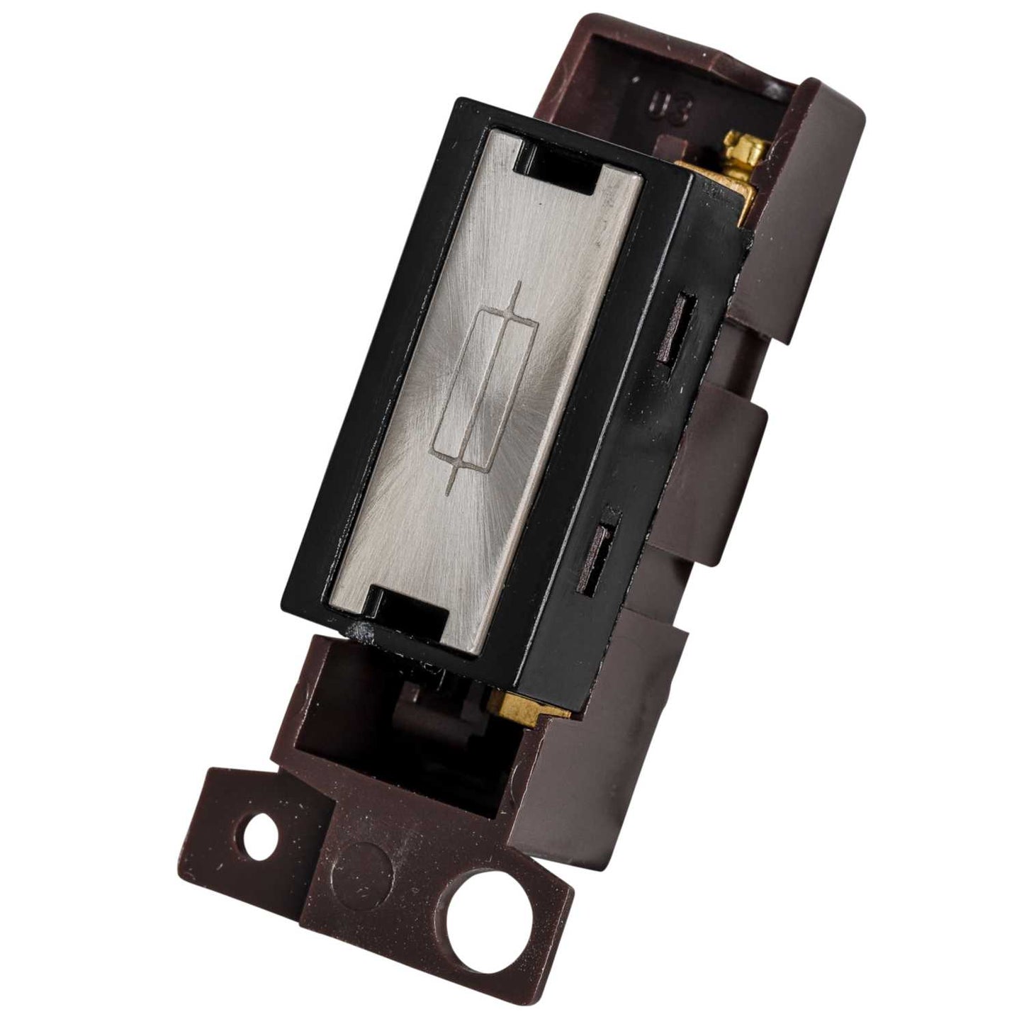 Scolmore Click Mini Grid 13A Fuse Unit Black Insert Brushed Steel