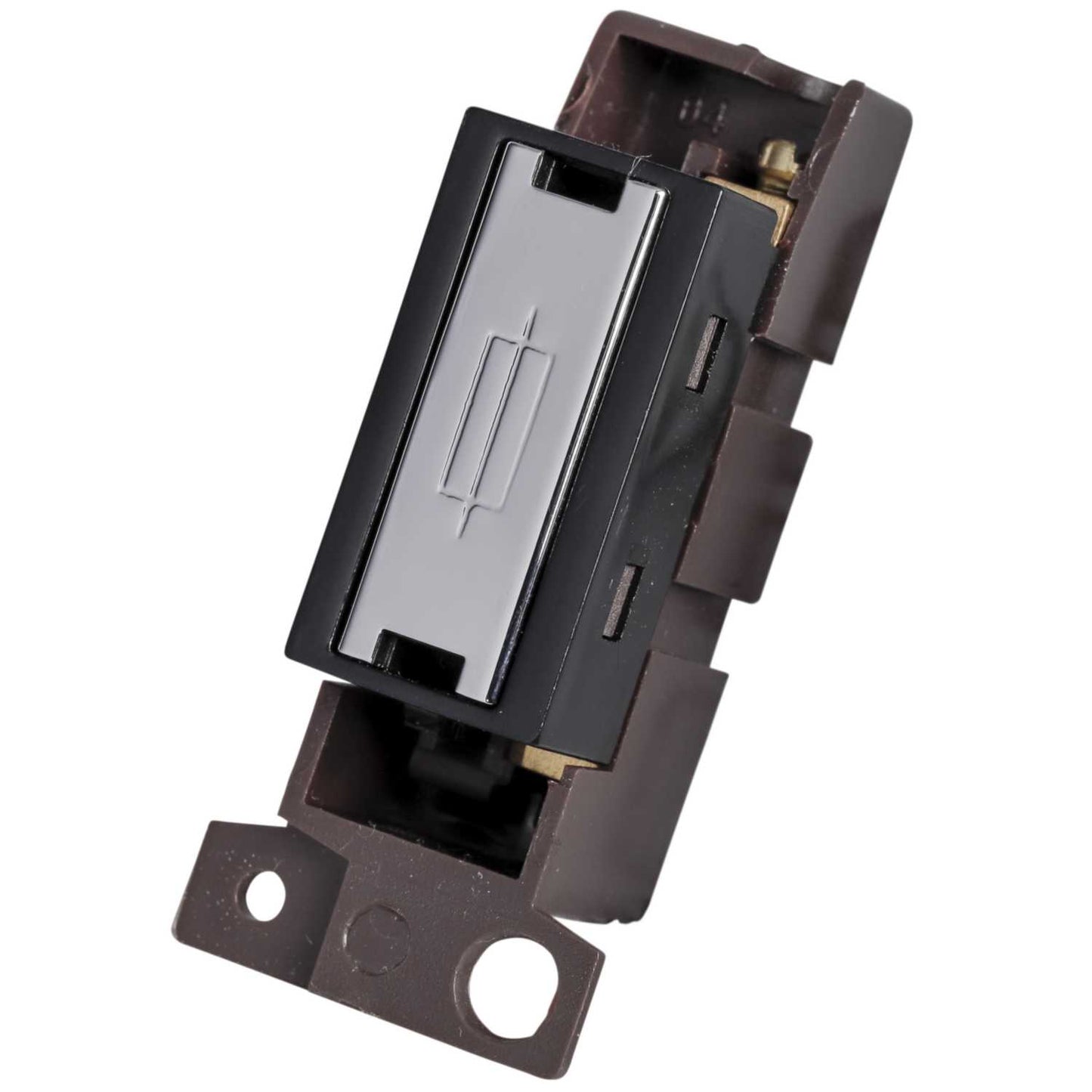 Scolmore Click Mini Grid 13A Fuse Unit Black Insert Polished Chrome