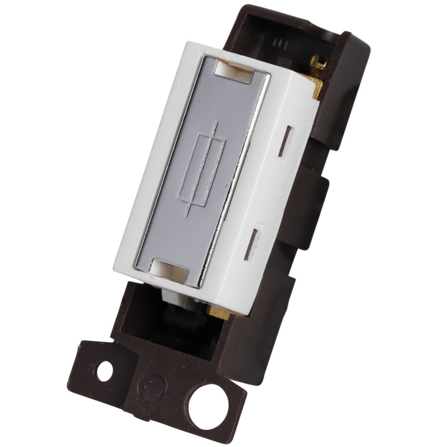 Scolmore Click Mini Grid 13A Fuse Unit White Insert Polished Chrome
