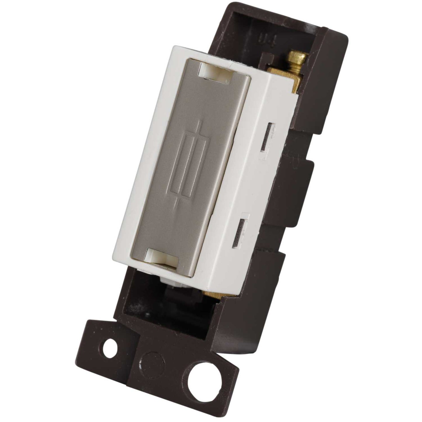 Scolmore Click Mini Grid 13A Fuse Unit White Insert Pearl Nickel
