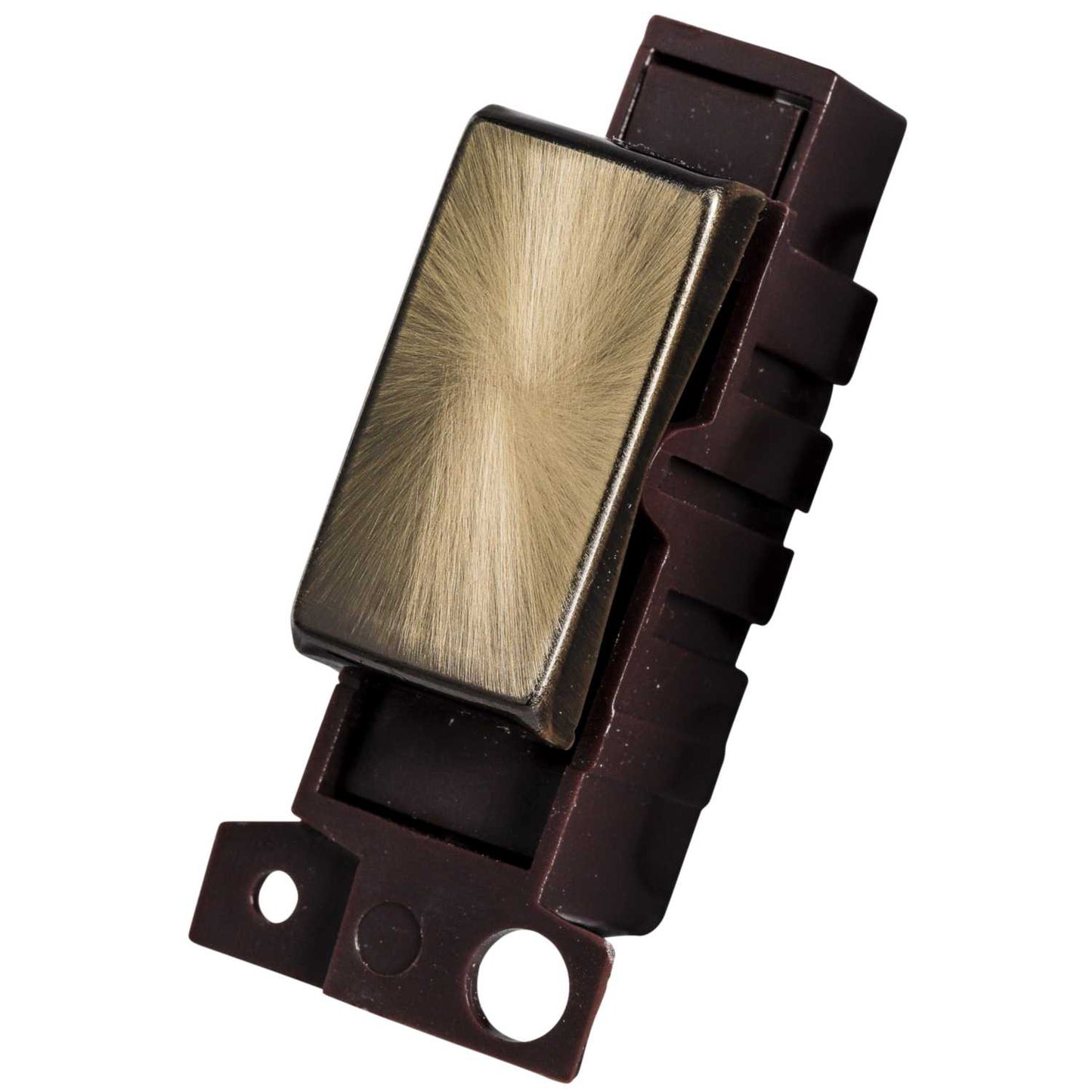 Scolmore Click Mini Grid 10A 3 Position Retractive Switch Module Antique Brass