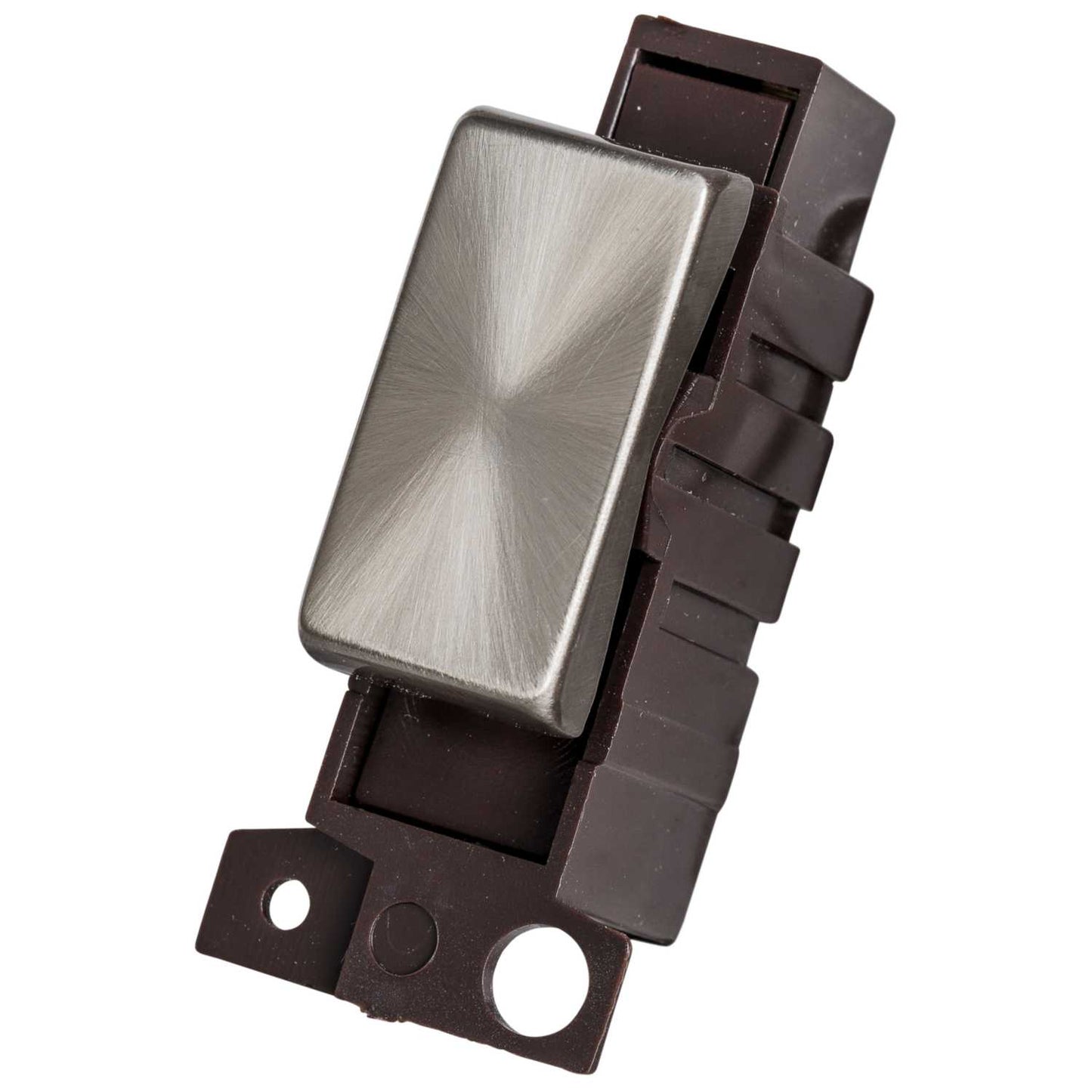 Scolmore Click Mini Grid 10A 3 Position Retractive Switch Module Brushed Steel