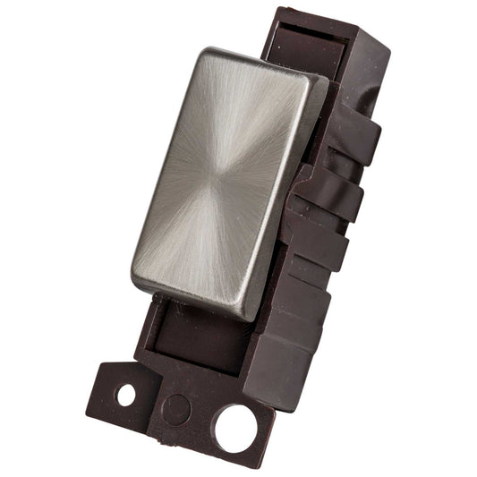 Scolmore Click Mini Grid 10A 3 Position Retractive Switch Module Brushed Steel