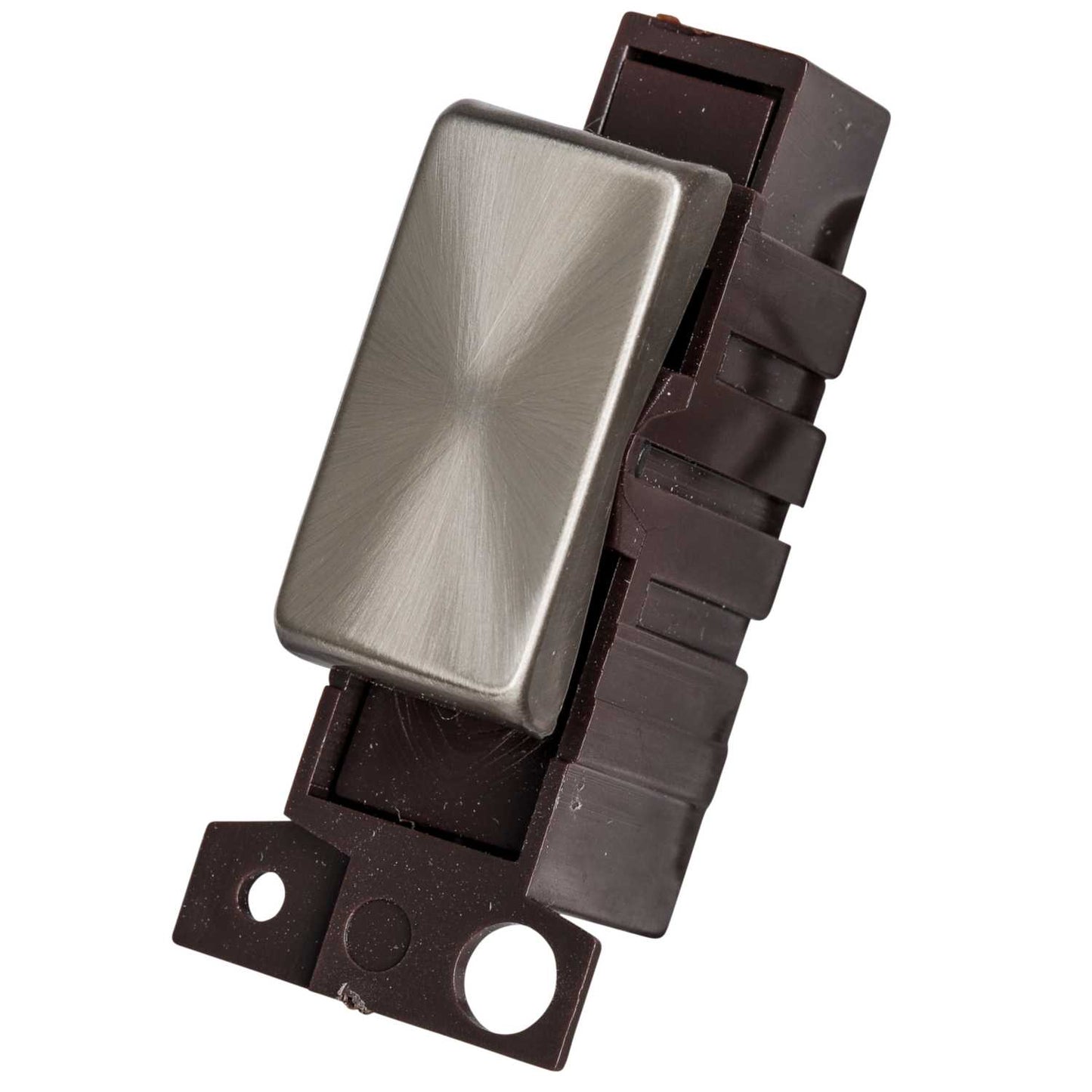 Scolmore Click Mini Grid 10A 3 Position Retractive Switch Module Satin Chrome