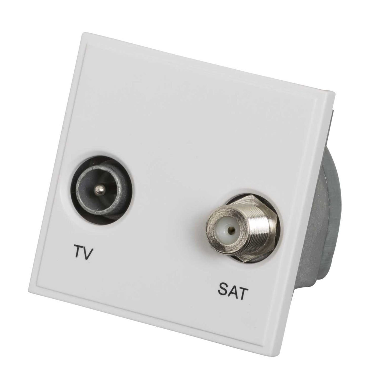Scolmore Click New Media Diplex 1 x TV/FM Male and 1 x TV/FM Female Isolated Euro Module White