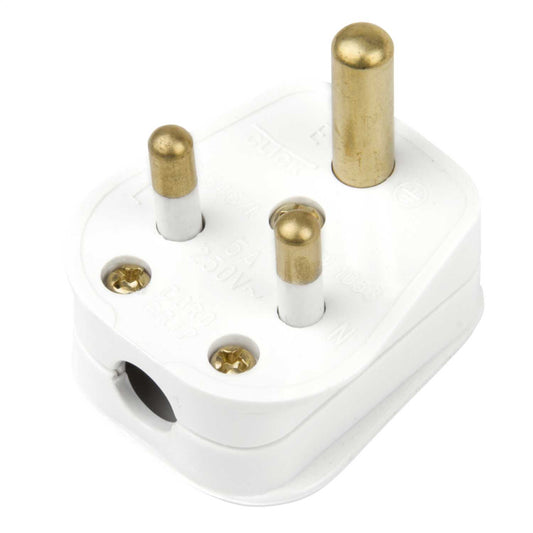 Scolmore Click 5A Non Fused Round Pin Rewireable Plug Top White