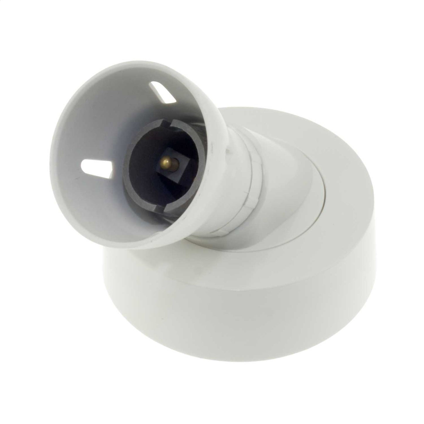 Scolmore Click BC Angled Batten Lampholder HO Skirt Polar White