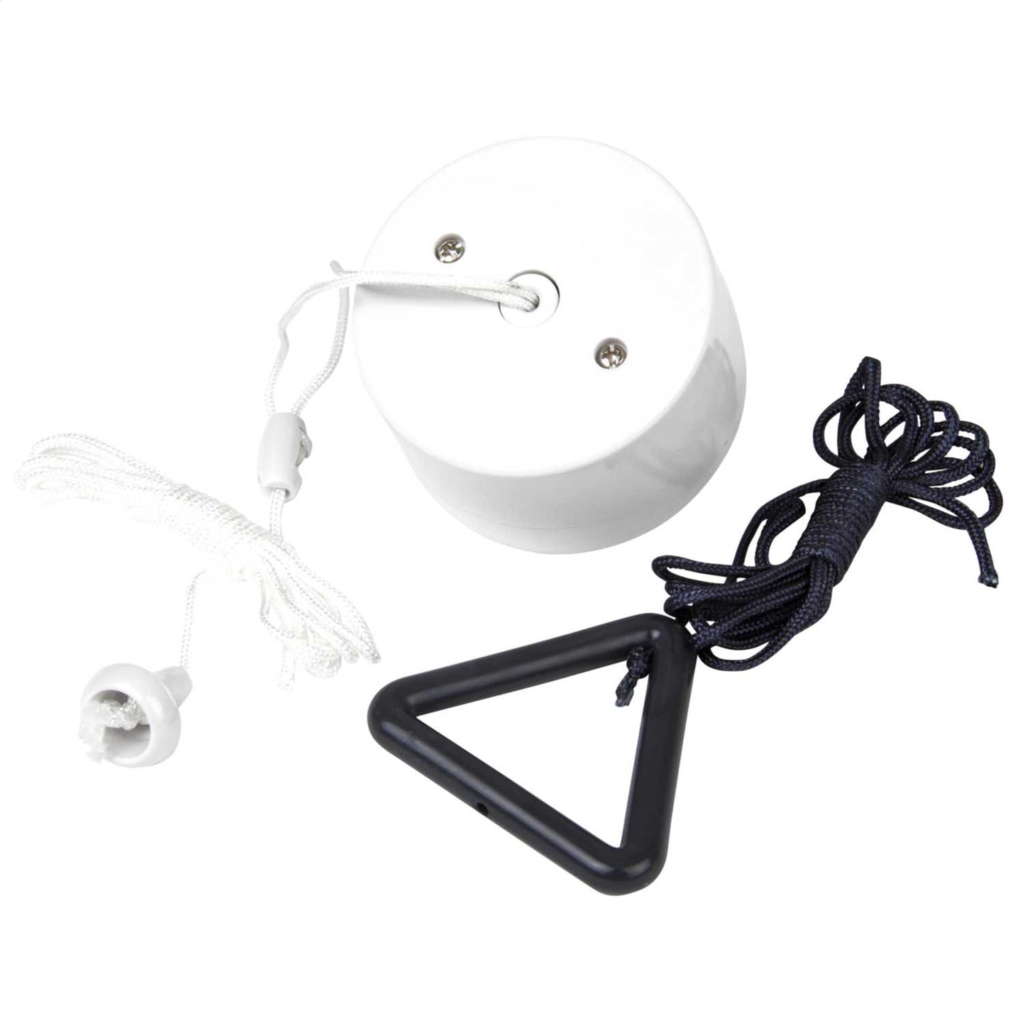 Scolmore Click Part M 10A 2 Way Ceiling Pull Switch Grey Cord and Bangle White
