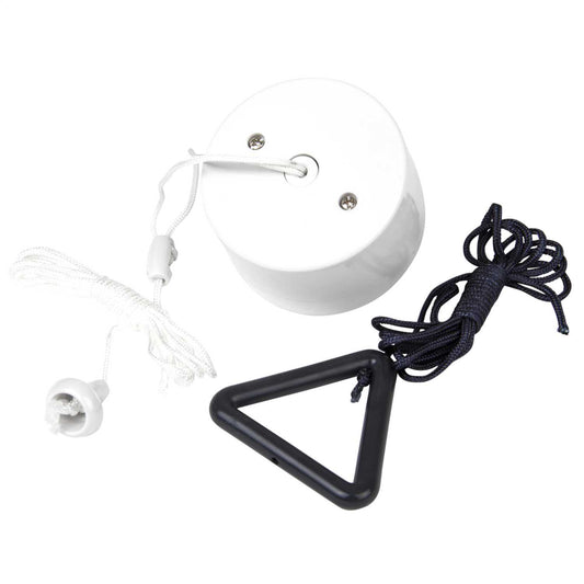Scolmore Click Part M 10A 2 Way Ceiling Pull Switch Grey Cord and Bangle White