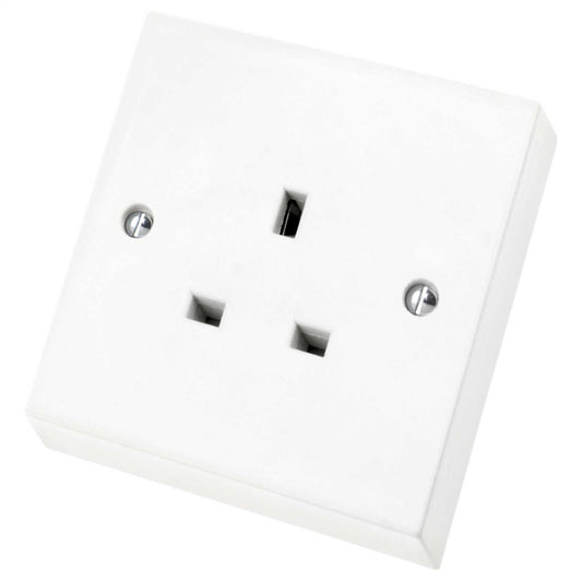 Scolmore Click Polar 13A 1 Gang Unswitched Socket White