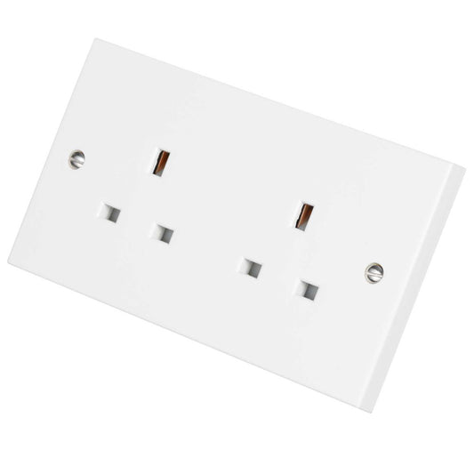 Scolmore Click Polar 13A 2 Gang Unswitched Socket White