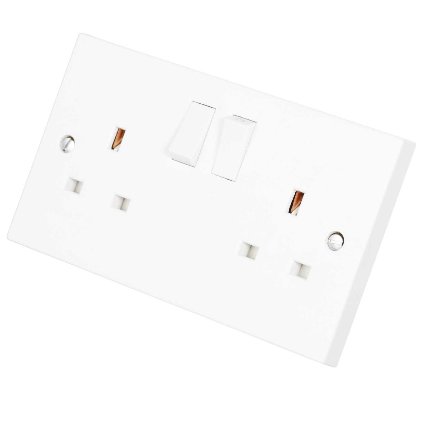 Scolmore Click Polar 13A DP 2 Gang Switched Socket White