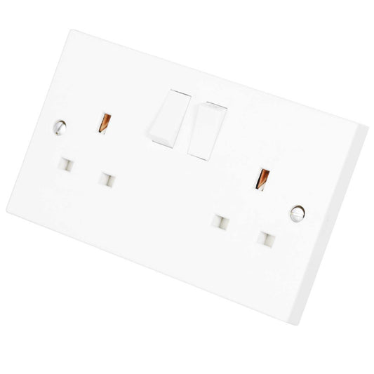 Scolmore Click Polar 13A DP 2 Gang Switched Socket White