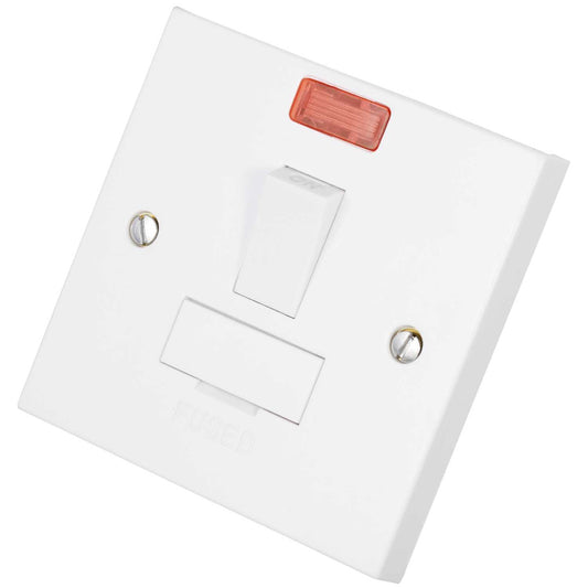 Scolmore Click Polar 13A DP Switched Fused Spur with Neon and Flex Outlet White