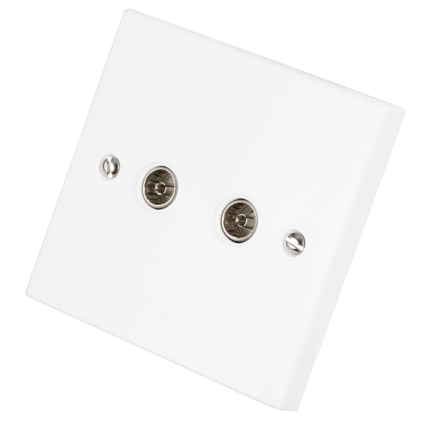 Scolmore Click Polar 1 Gang Twin Non Isolated Coaxial Socket White