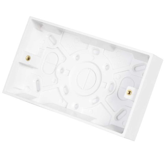 Scolmore Click Polar 2 Gang 25mm Pattress Back Box White