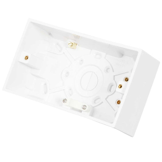 Scolmore Click Polar 2 Gang 47mm Pattress Back Box White