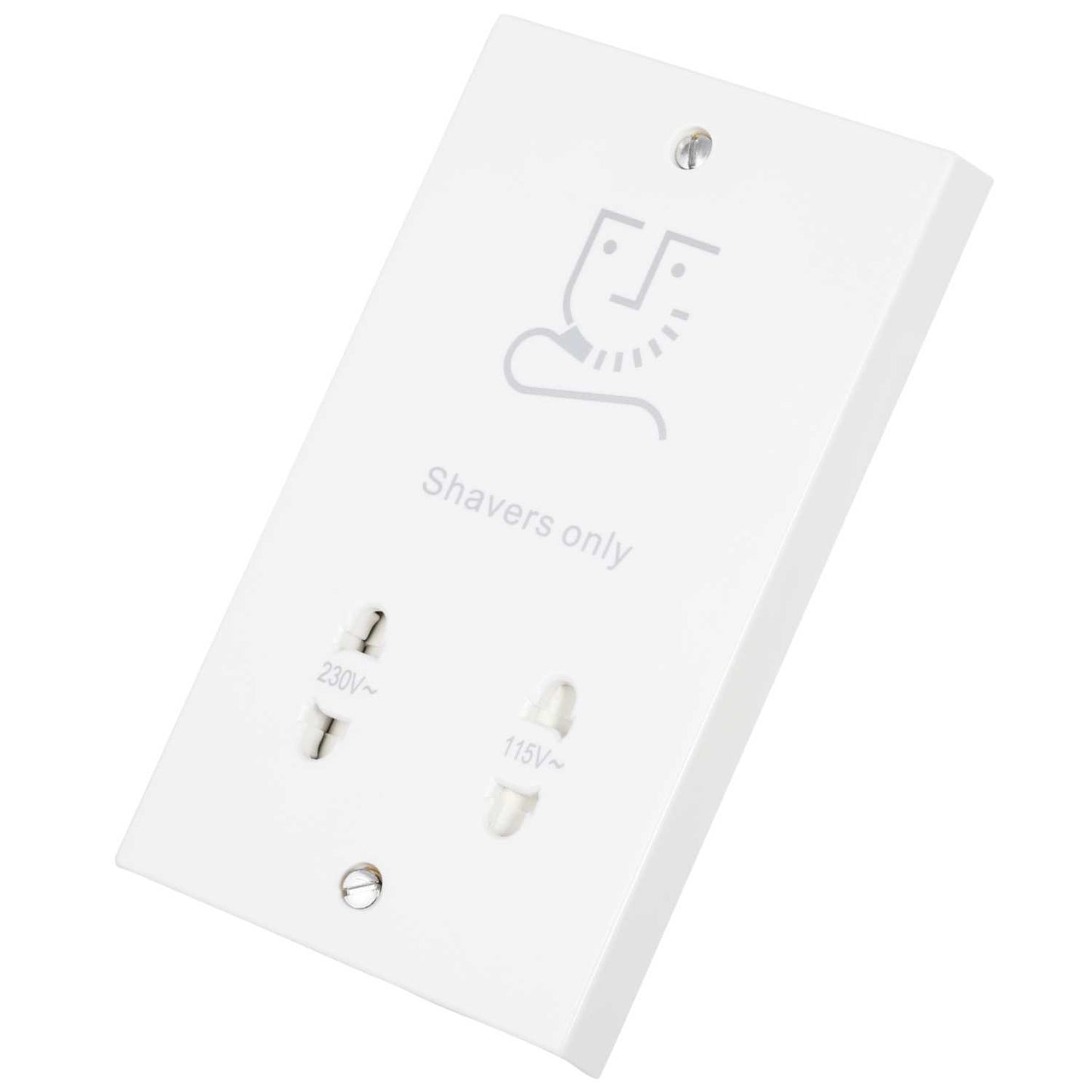 Scolmore Click Polar 115 / 230V Dual Voltage Shaver Socket White