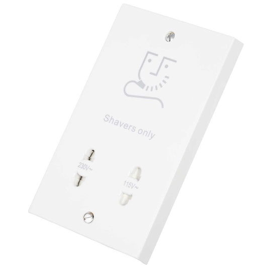 Scolmore Click Polar 115 / 230V Dual Voltage Shaver Socket White