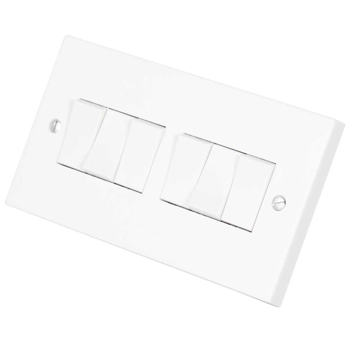 Scolmore Click Polar 10A 6 Gang 2 Way Light Switch White