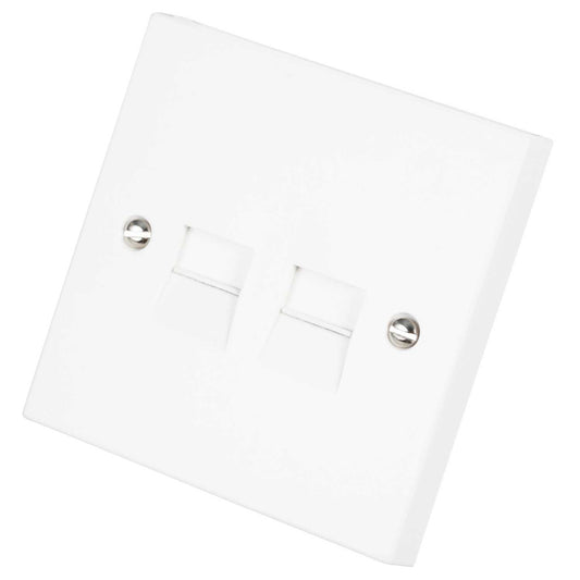Scolmore Click Polar 2 Gang Master Telephone Socket White