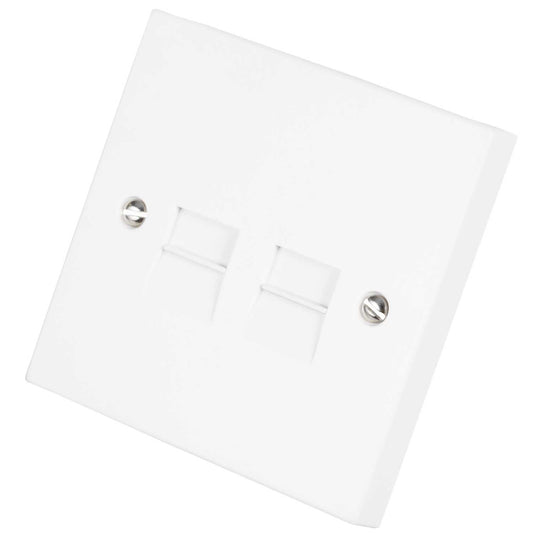 Scolmore Click Polar 2 Gang Secondary Telephone Socket White