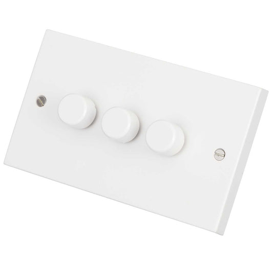 Scolmore Click Polar 250W 3 Gang 2 Way Dimmer Switch