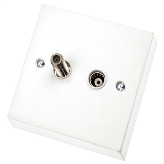 Scolmore Click Polar 1 Gang Non Isolated Satellite and Coaxial Socket White