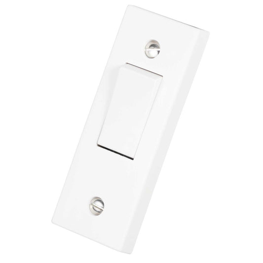 Scolmore Click Polar 10A 1 Gang 2 Way Architrave Switch White